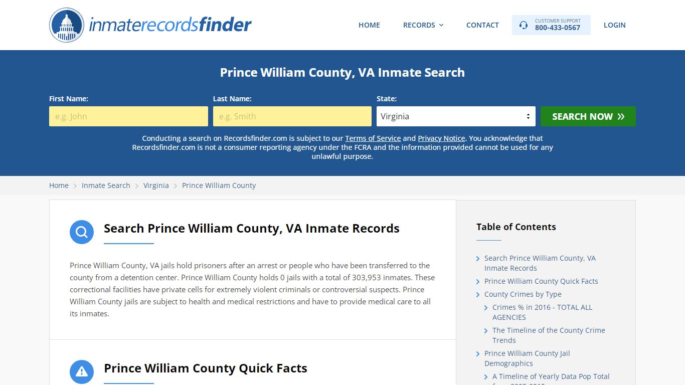Prince William County, VA Inmate Lookup & Jail Records Online